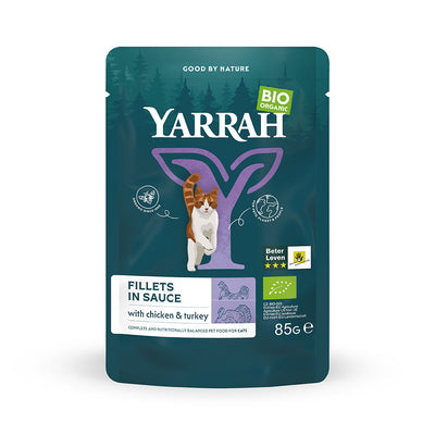 Yarrah Katze Bio Pouches Filets mit Truthahn in Sauce 14 x 85g