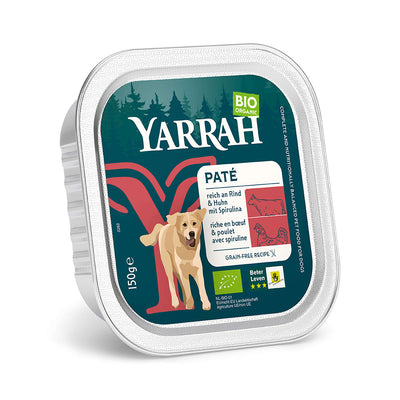 Yarrah Bio Hund Schale Paté getreidefrei mit Rind 12 x 150g