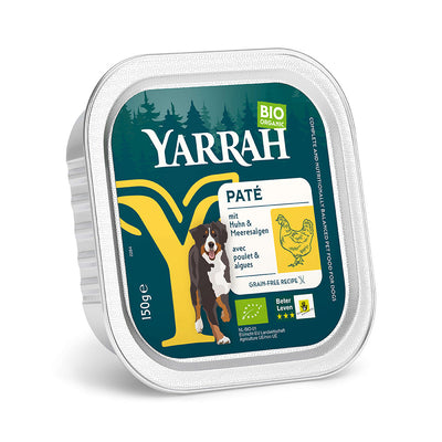 Yarrah Bio Hund Schale Paté getreidefrei Huhn 12 x 150g