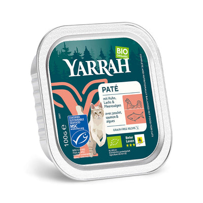 Yarrah Bio Katze Schale Paté getreidefrei Lachs (MSC) 16 x 100g