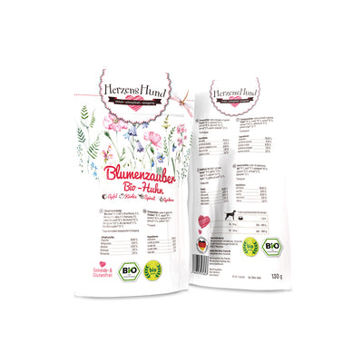 HerzensHund Blumenzauber - Bio-Huhn mit Bio-Apfel für Hunde