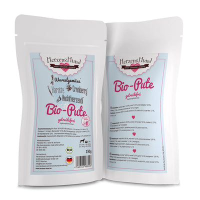 HerzensHund Bio-Pute mit Bio-Karotte -getreidefrei- für Hunde