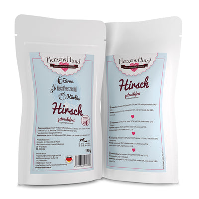 HerzensHund Hirsch mit Kürbis - getreidefrei für Hunde