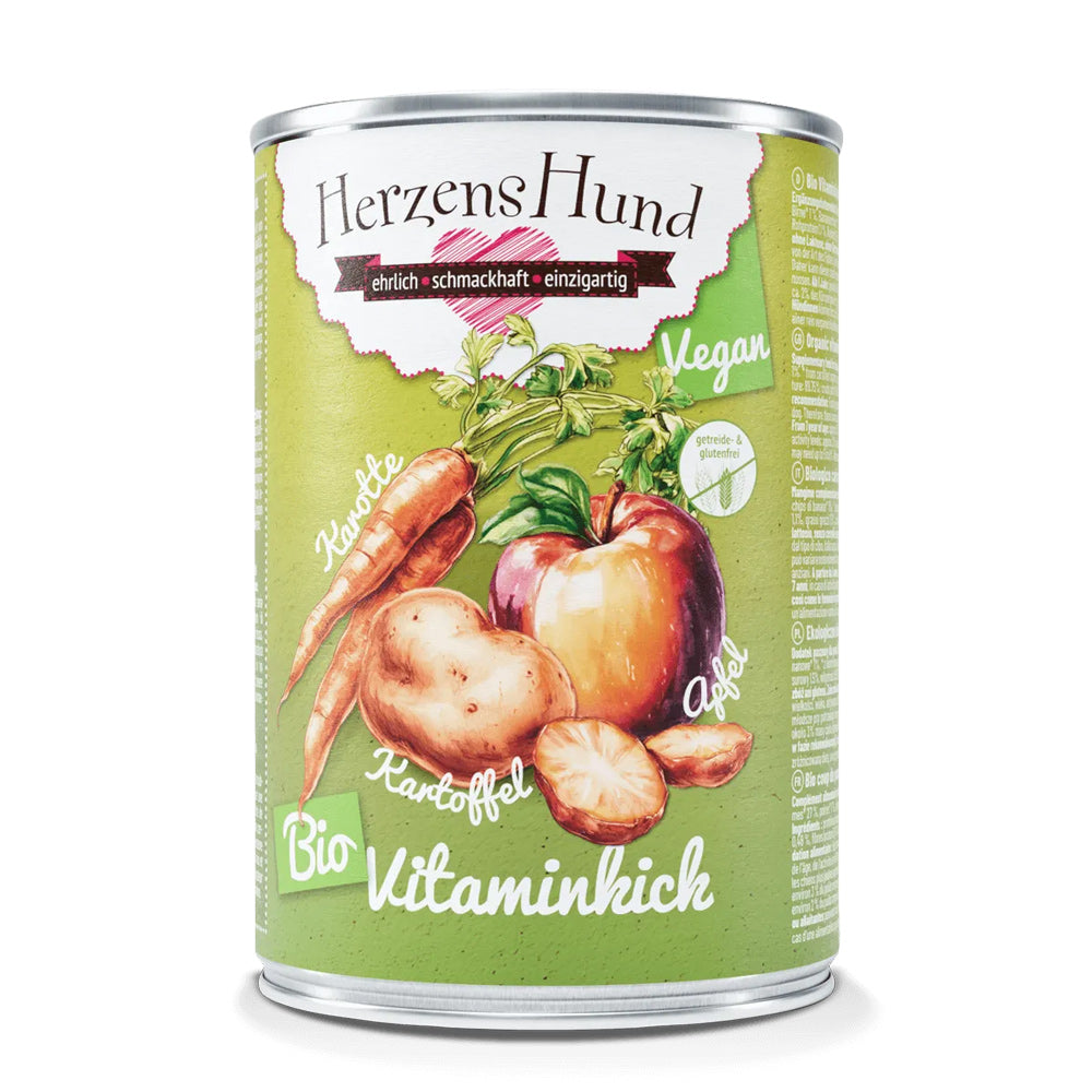 HerzensHund Bio-Vitaminkick – Vegan für Hunde – 12 x 400g