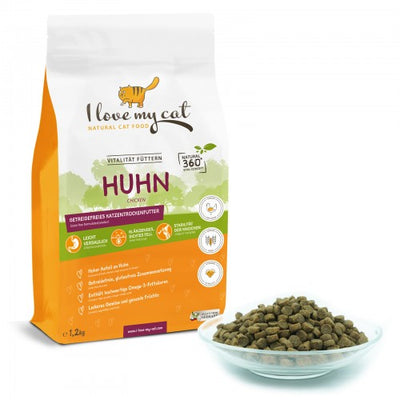I love my cat getreidefreies Trockenfutter für Katzen mit Huhn 1.2kg