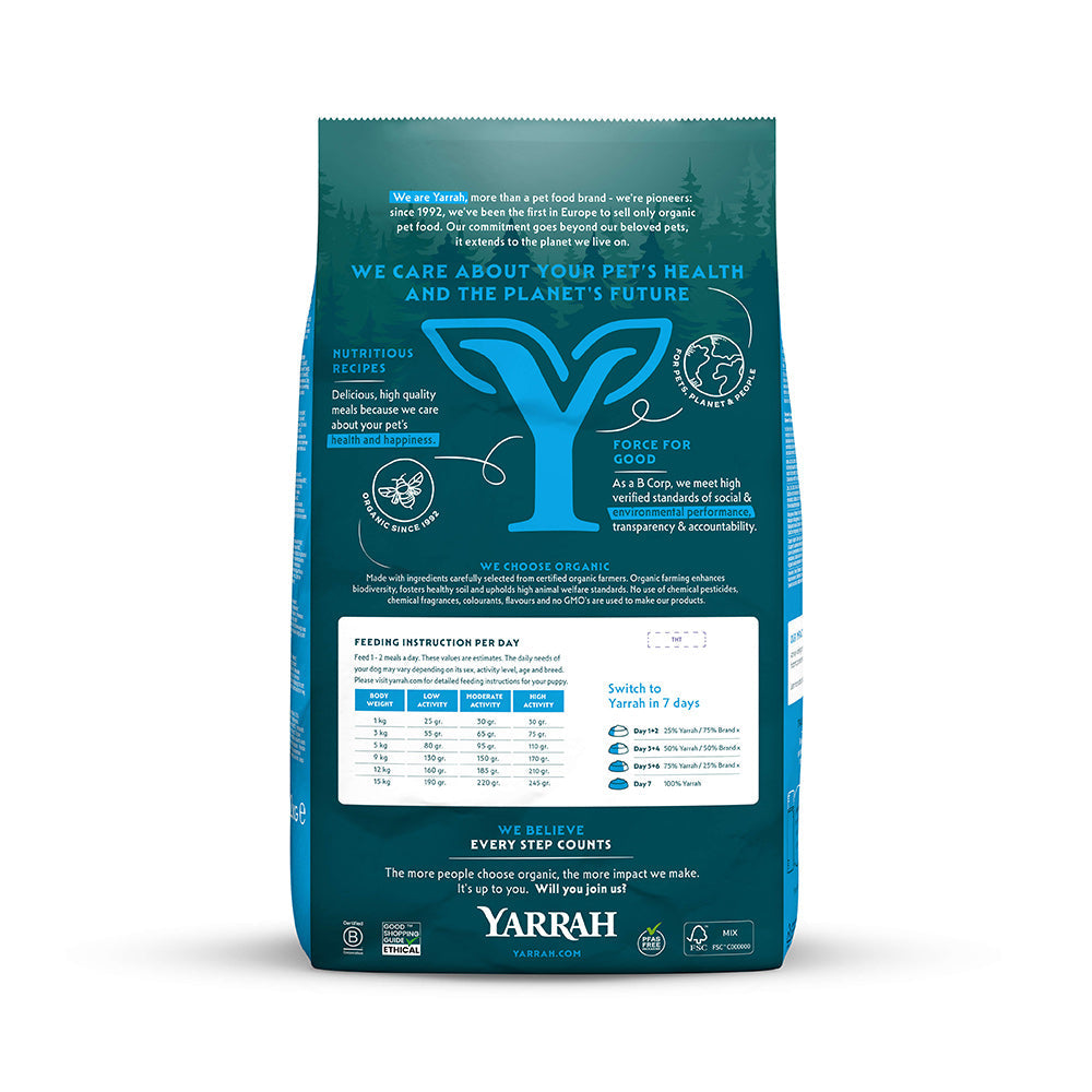 Yarrah Bio Hund Trockenfutter Erwachsene & Welpe Kleine Rasse Huhn
