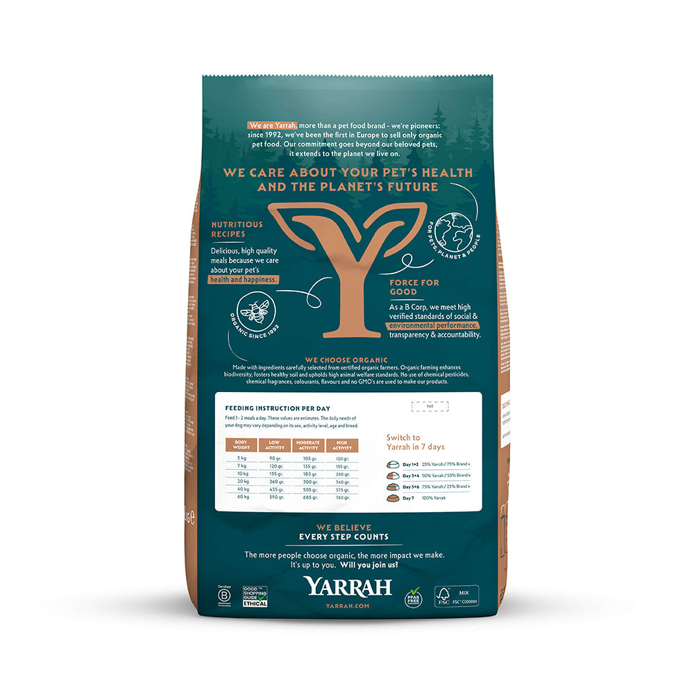 Yarrah Bio Hund Trockenfutter Erwachsene getreidefrei Huhn & Fisch (MSC)