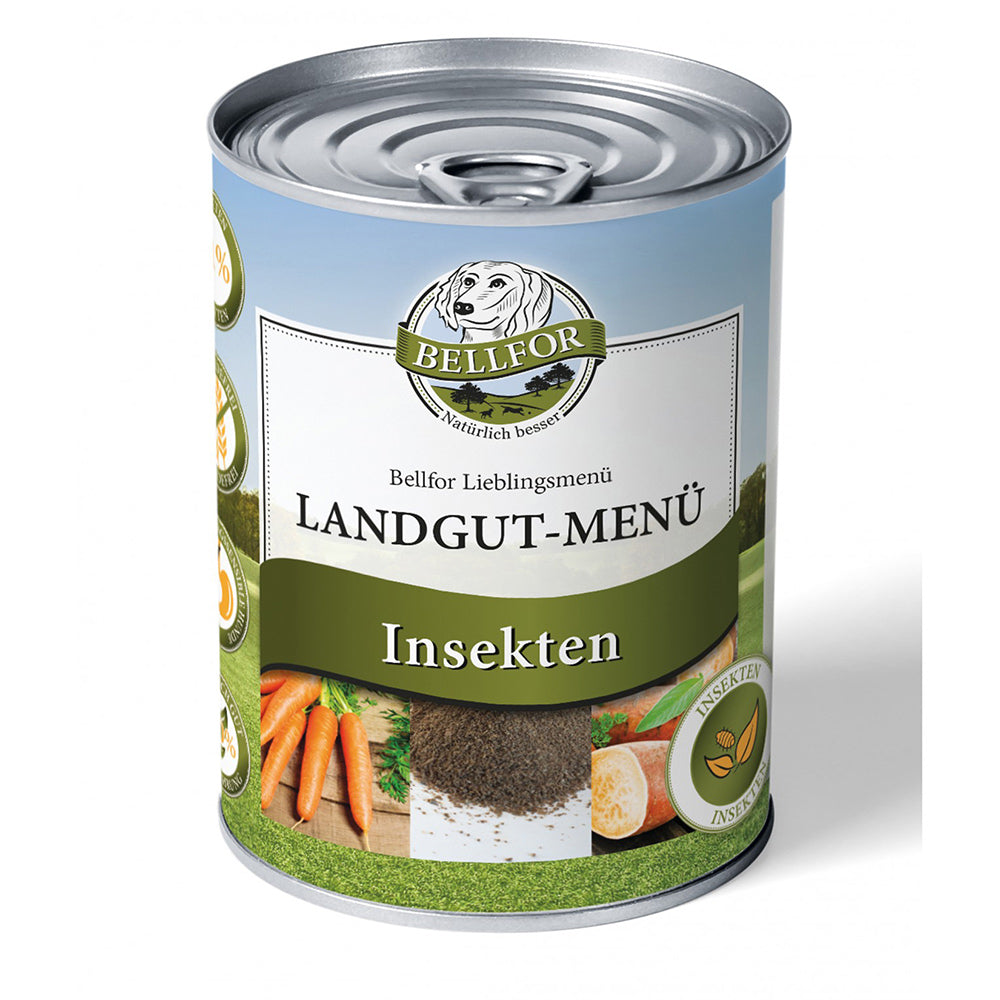 Bellfor Hundefutter Nass mit Insekten Landgut-Menü
