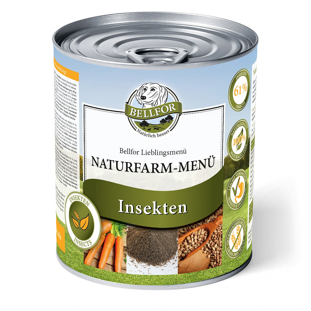 Bellfor Hundefutter Nass mit Insekten - Naturfarm-Menü