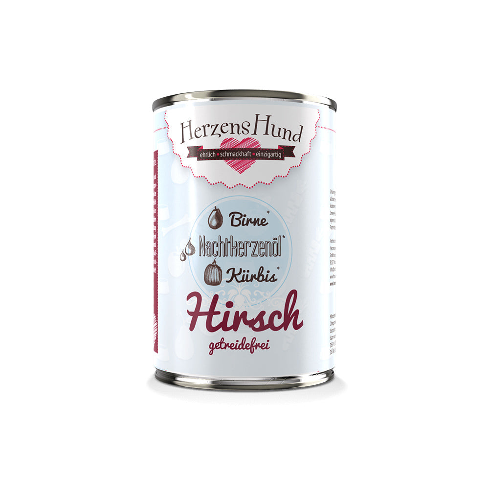 HerzensHund Hirsch mit Kürbis - getreidefrei für Hunde