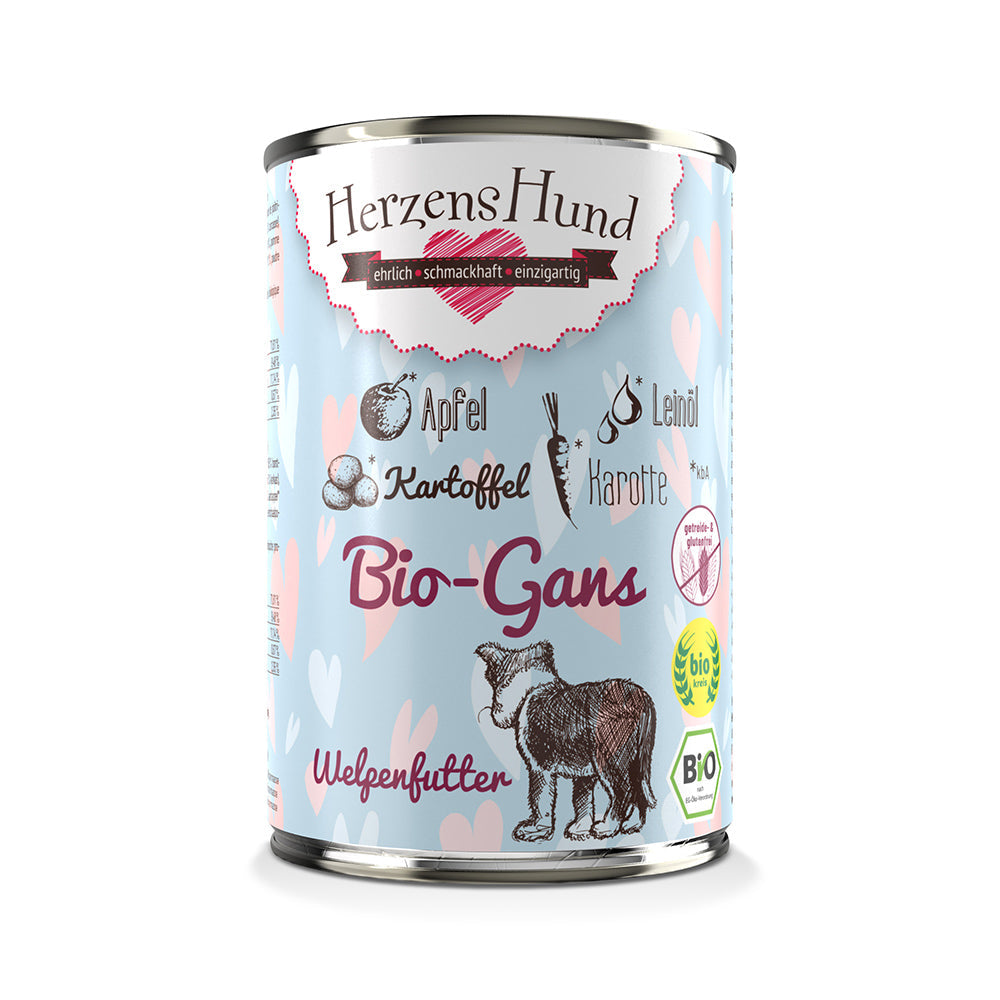 HerzensHund Bio-Gans mit Bio-Apfel - Welpe für Hunde