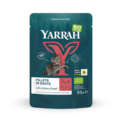 Katzen Bio Pouches Filets mit Rind in Sauce 14 x 85g