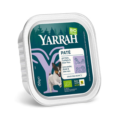 Yarrah Bio Hund Schale Paté getreidefrei Huhn & Truthahn 12 x 150 g