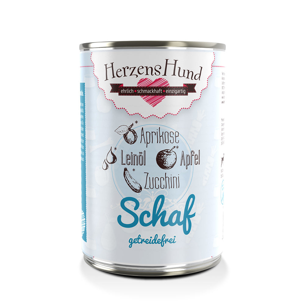 HerzensHund Schaf mit Zucchini - getreidefrei - für Hunde
