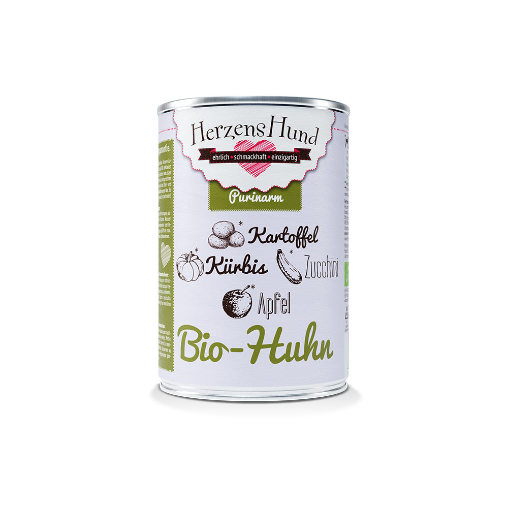 HerzensHund Bio-Huhn mit Kartoffel - purinarm für Hunde 12 x 400g