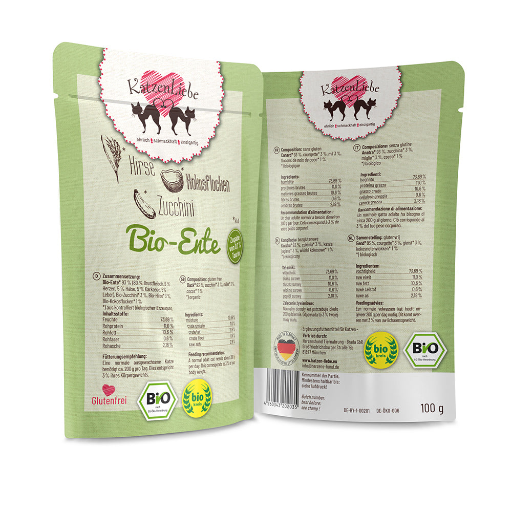 KatzenLiebe Bio-Ente mit Bio-Zucchini für Katzen