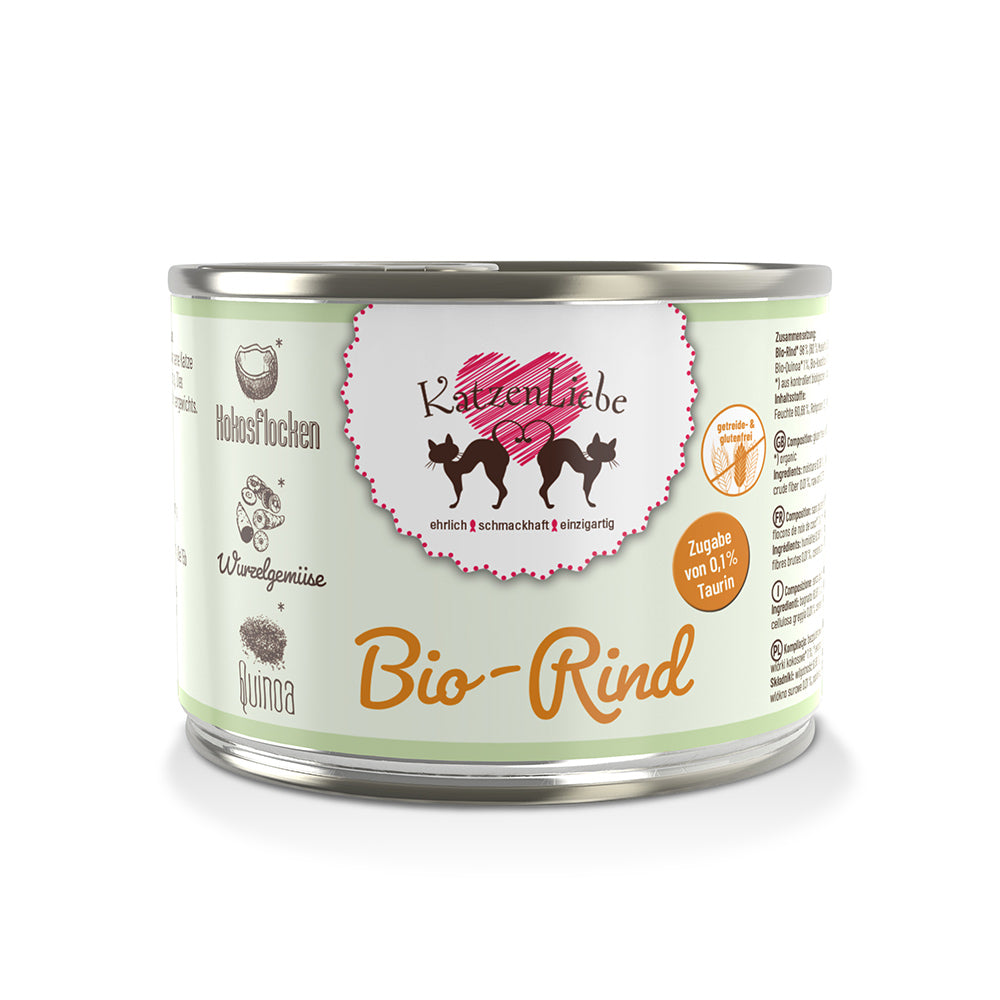 KatzenLiebe Bio-Rind mit Bio-Wurzelgemüse für Katzen