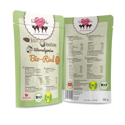 KatzenLiebe Bio-Rind mit Bio-Wurzelgemüse für Katzen