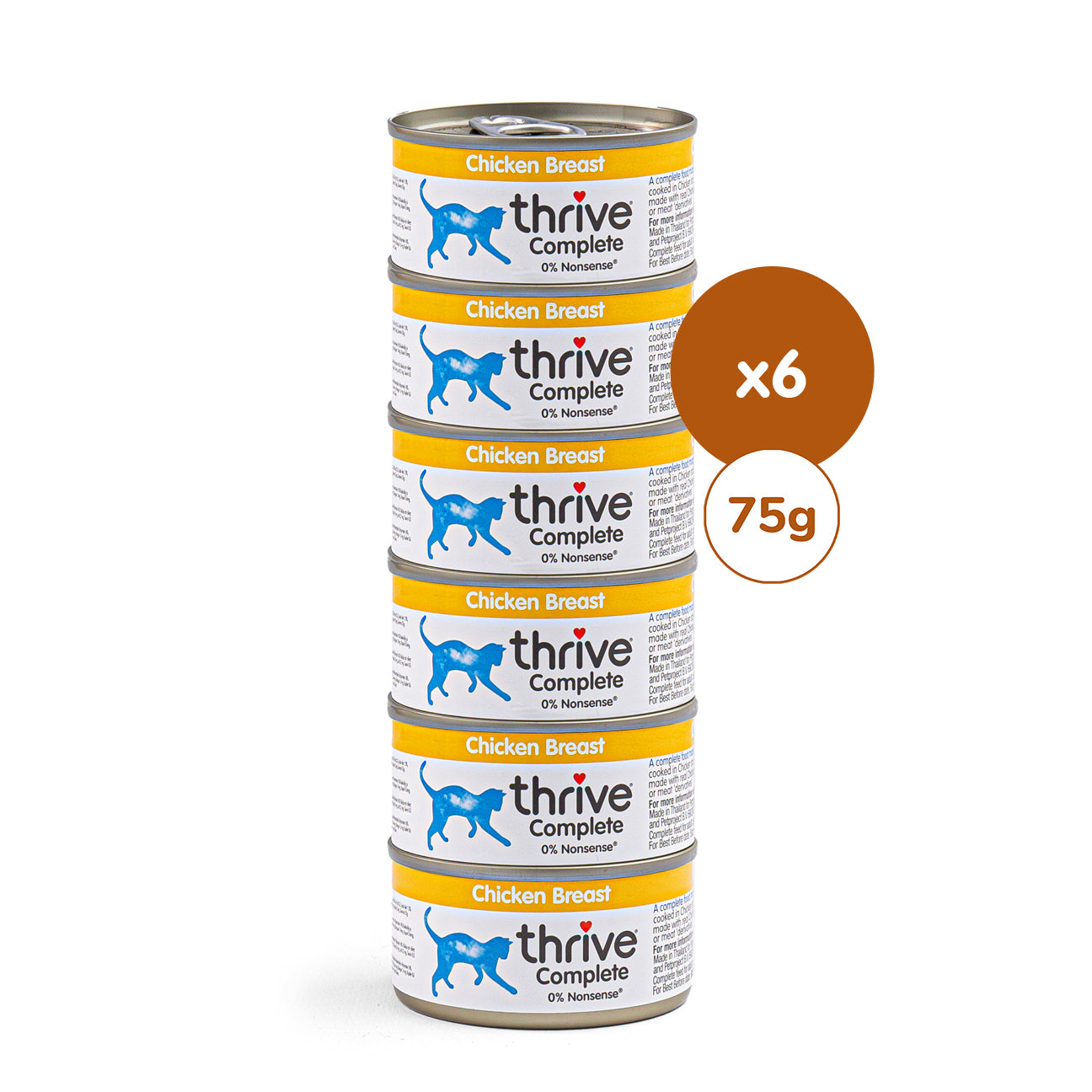 Thrive Gourmet-Töpfchen 100% Hühnerbrust 6 x 75 g