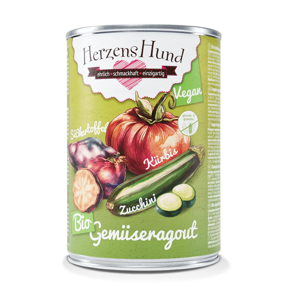 HerzensHund Bio-Gemüse-Ragout – Vegan für Hunde – 12 x 400g