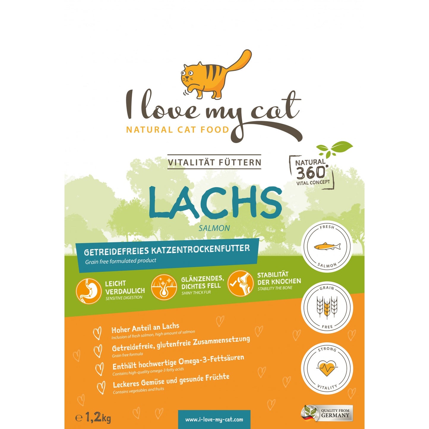 I love my cat Trockenfutter für Katzen ohne Getreide mit Lachs von I love my cat - 1.2 kg