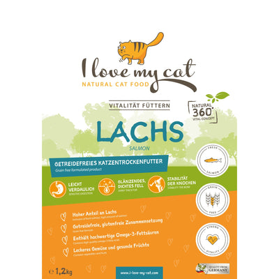 I love my cat Trockenfutter für Katzen ohne Getreide mit Lachs von I love my cat - 1.2 kg