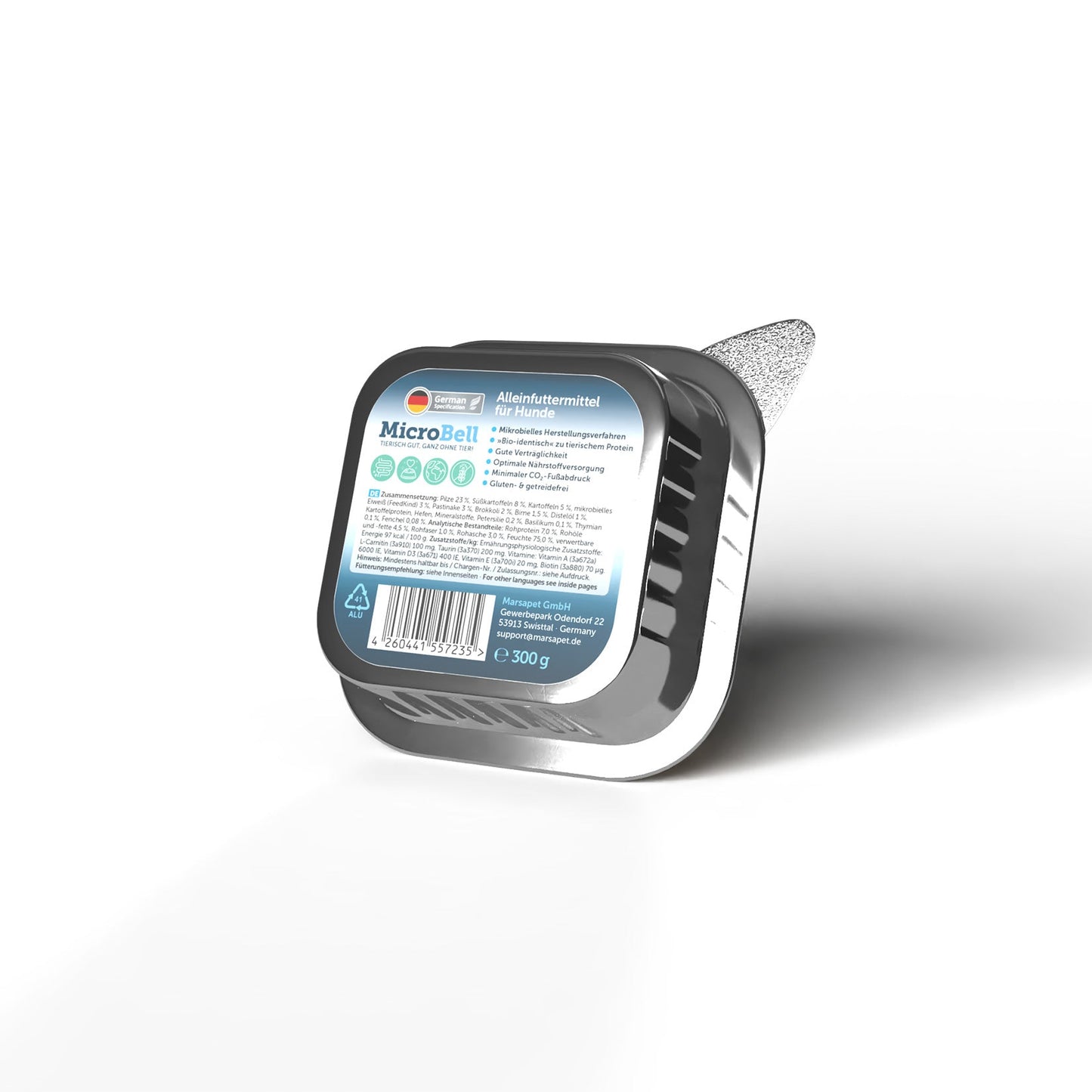 Marsavet MicroBell – Veganes Nassfutter für Hunde mit mikrobiellem Protein 9 x 300 g