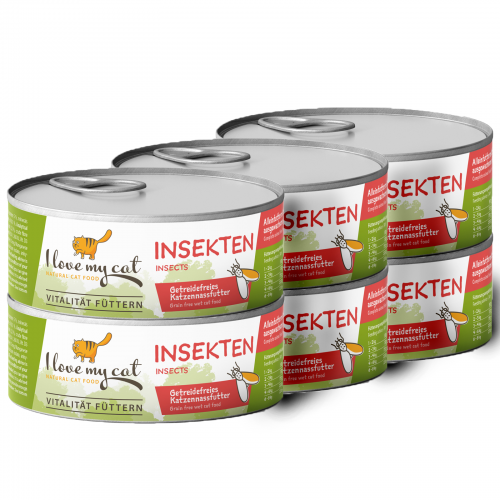 I love my cat Hypoallergenes Katzenfutter Nass mit Insekten 6 x 100g