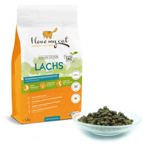 I love my cat Trockenfutter für Katzen ohne Getreide mit Lachs von I love my cat - 1.2 kg
